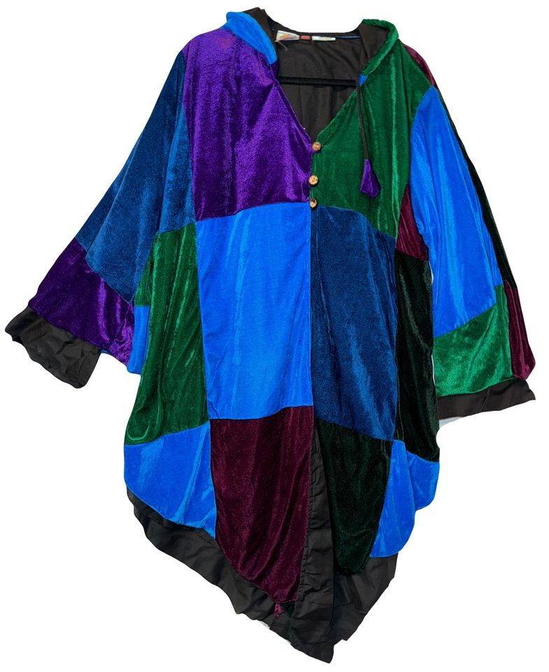 Fae goddess  Taniesha  velvety patchwork  pixie hem jacket