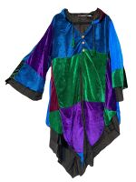 Fae goddess  Taniesha  velvety patchwork  pixie hem jacket [ up to approx 58 inches bust)