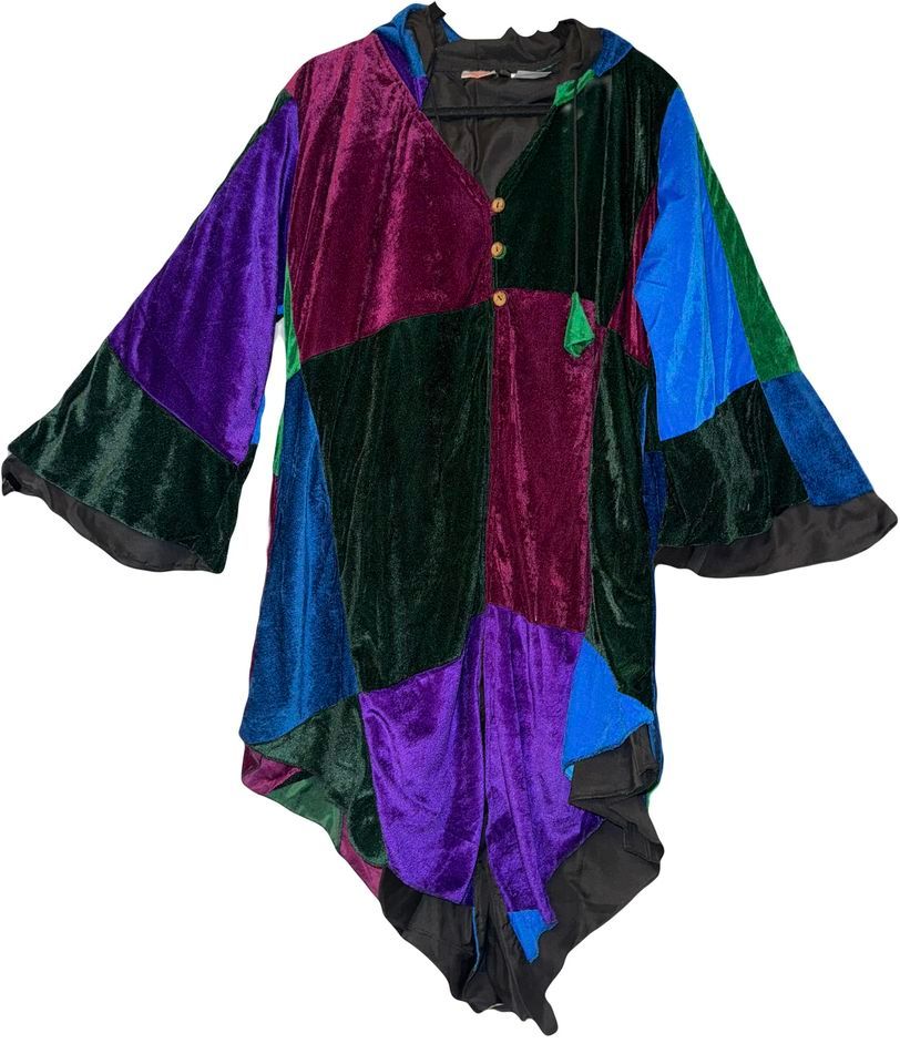 Fae goddess  Taniesha  velvety patchwork  pixie hem jacket [approx 20-24)