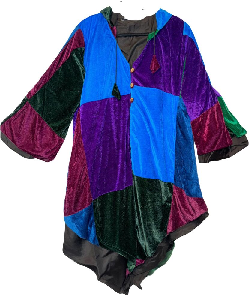 Fae goddess  Taniesha  velvety patchwork  pixie hem jacket [approx 20-24)