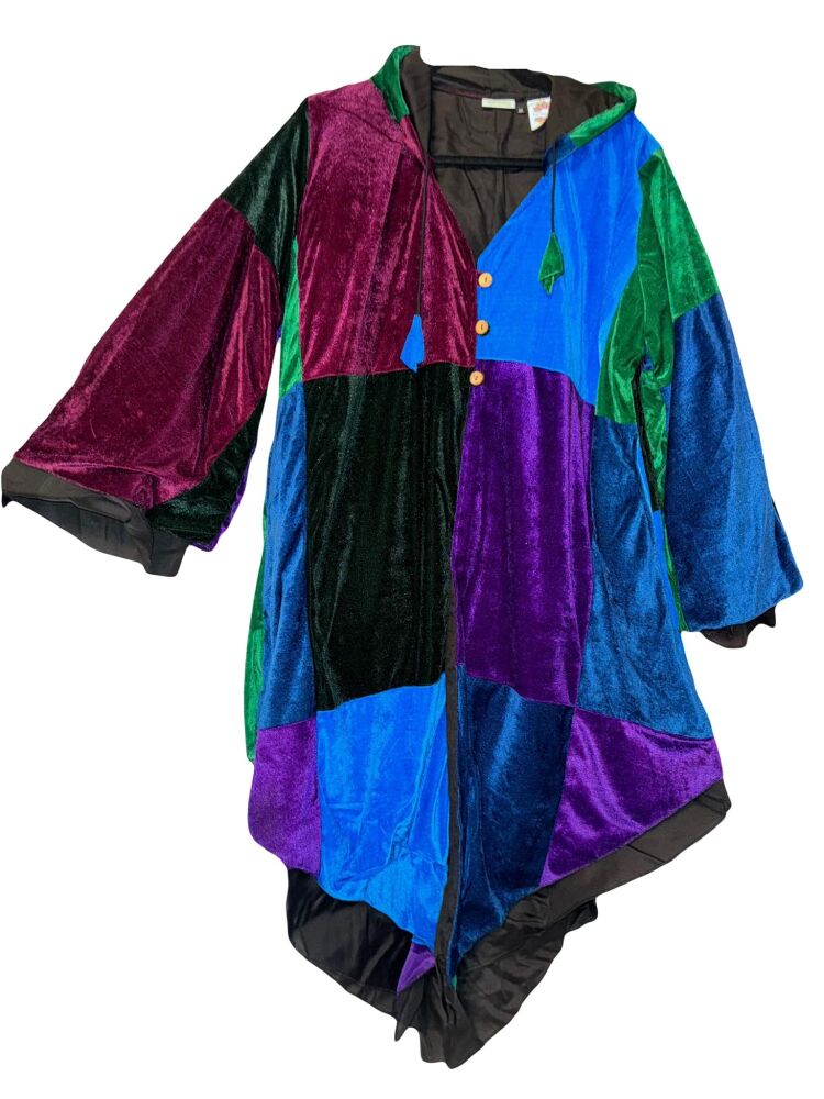Fae goddess  Taniesha  velvety patchwork  pixie hem jacket [ up to approx 54 inches bust)