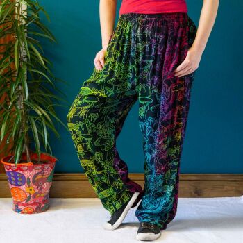 Funky mushroom print trousers [up to approx 42 inch waist]