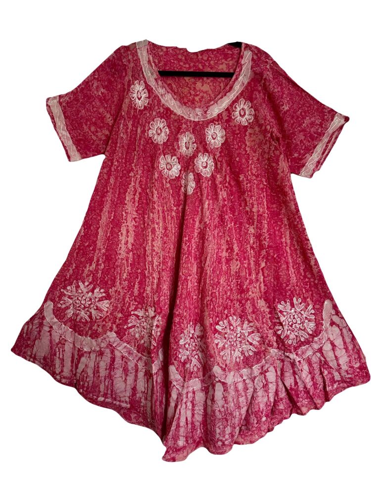 Pretty Priya marble dye flower swing dress/top [approx 58 inches bust]