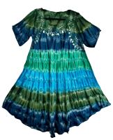 Pretty tie dye embroidered  Priya swing dress/top [approx 58 inches bust]