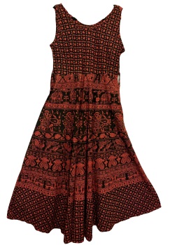 Gorgeous Elephant print dress black & red  [up to 44 inches bust-no stretch]