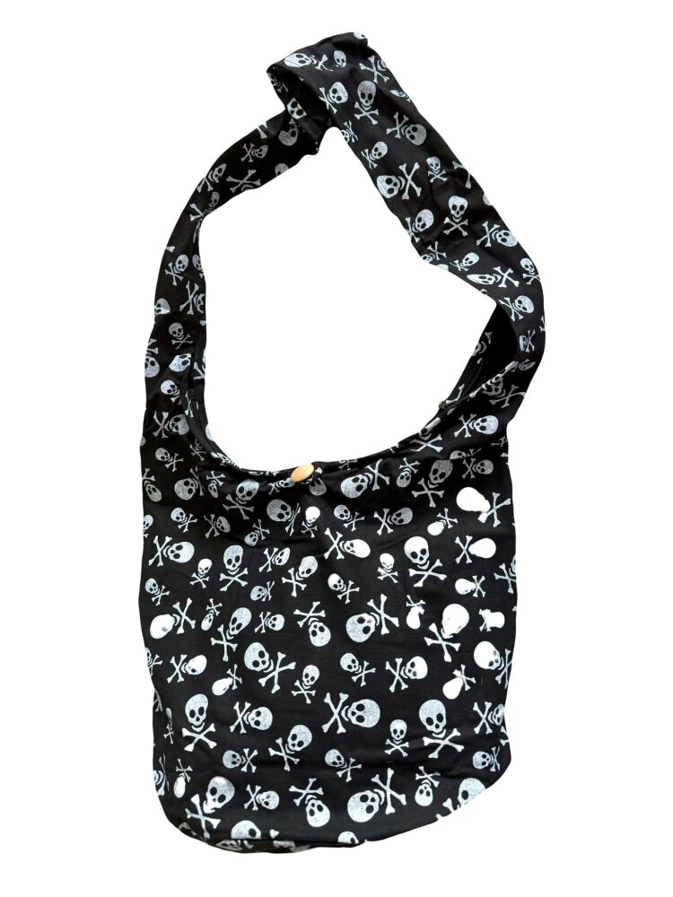 Black and white skulls  shoulder bag