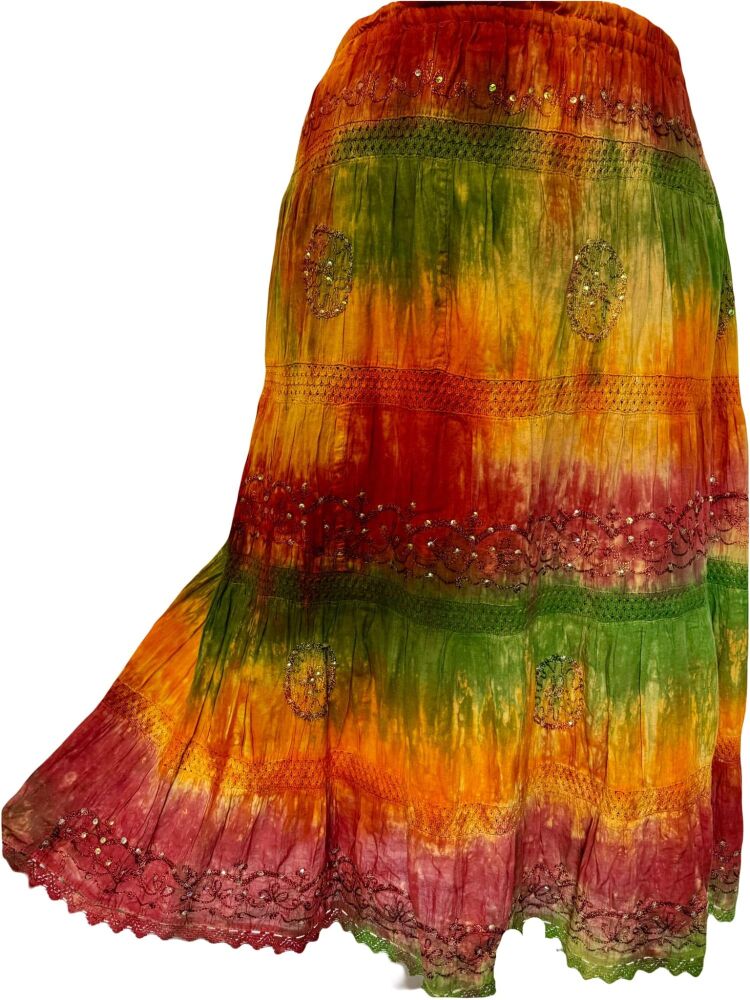 Gorgeous  tie dye sparkly hippie skirt [ns code] [30-48 inches waist]