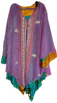 Louanna-Sunshine decorated sari pixie hood jacket [code d]