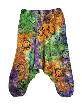 Funky celestial tie dye harem trousers [approx 8-14 /26-38 inches waist]