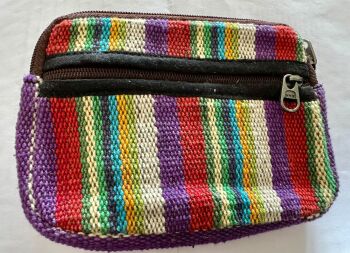 Funky double zip compartment coin/note  purse