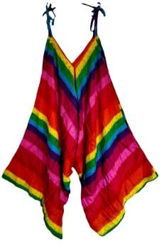 Funky rainbow stripe jumpsuit/playsuit