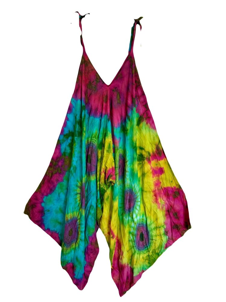 Funky rainbow tie dye  jumpsuit/playsuit