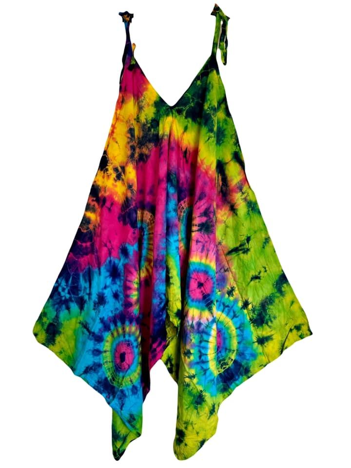 Funky rainbow tie dye  jumpsuit/playsuit