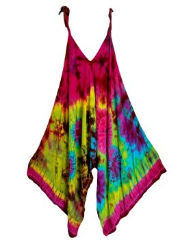 Funky rainbow tie dye  jumpsuit/playsuit