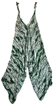 Funky green/white tie dye jumpsuit/playsuit