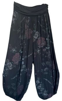 Super soft black floral harem trousers