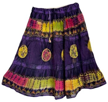 Shortie tie dye georgette skirt [waist 28-44 inches]