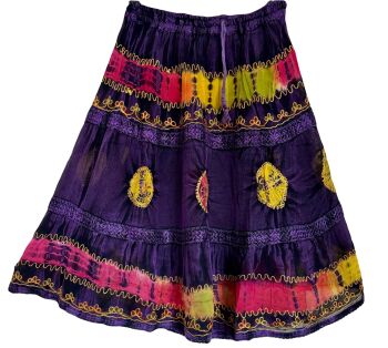 Shortie tie dye georgette skirt [waist 28-42 inches]
