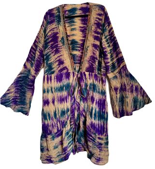 The Arise the Goddess Athena  recycled silk fae wrap over top/ jacket