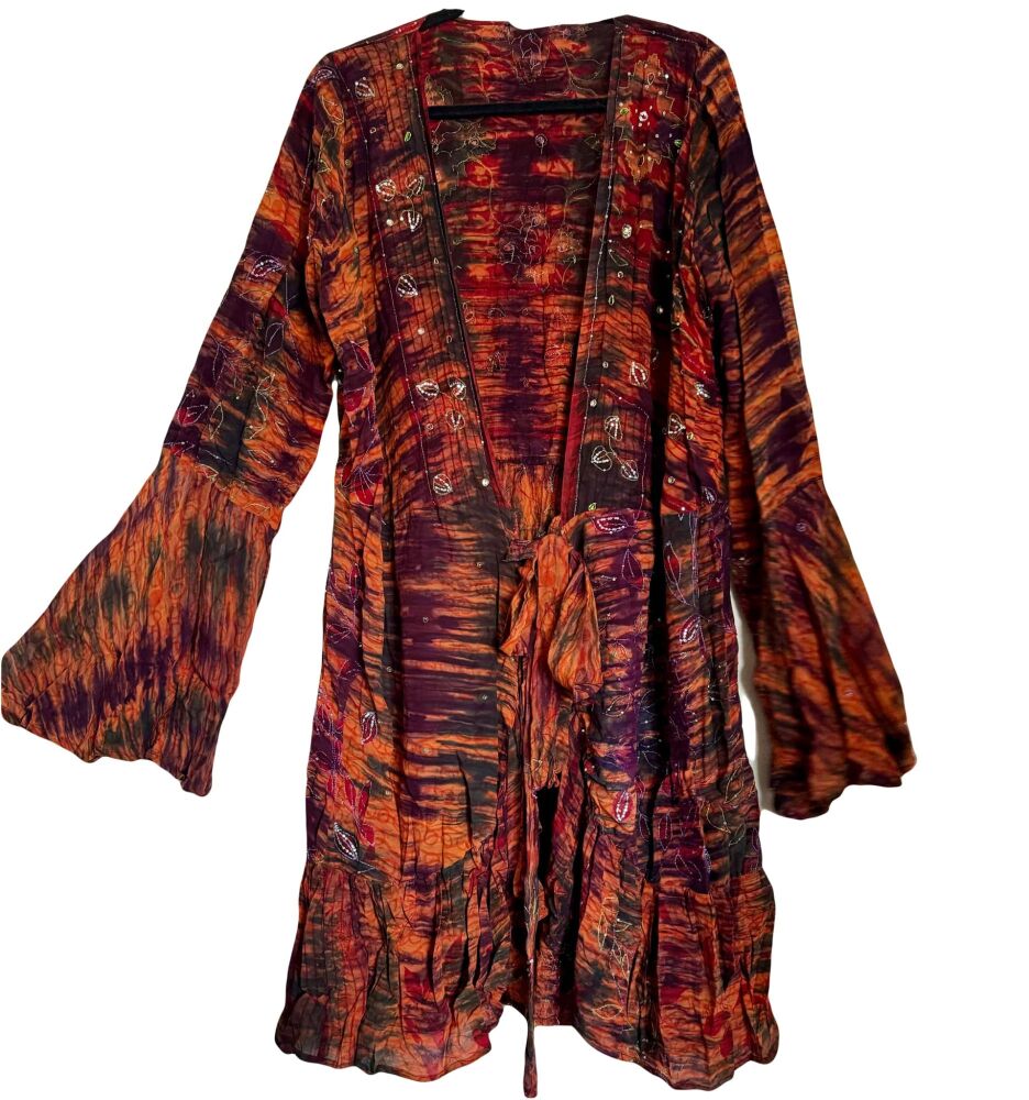 The Arise the Goddess Athena  recycled silk fae wrap over top/ jacket