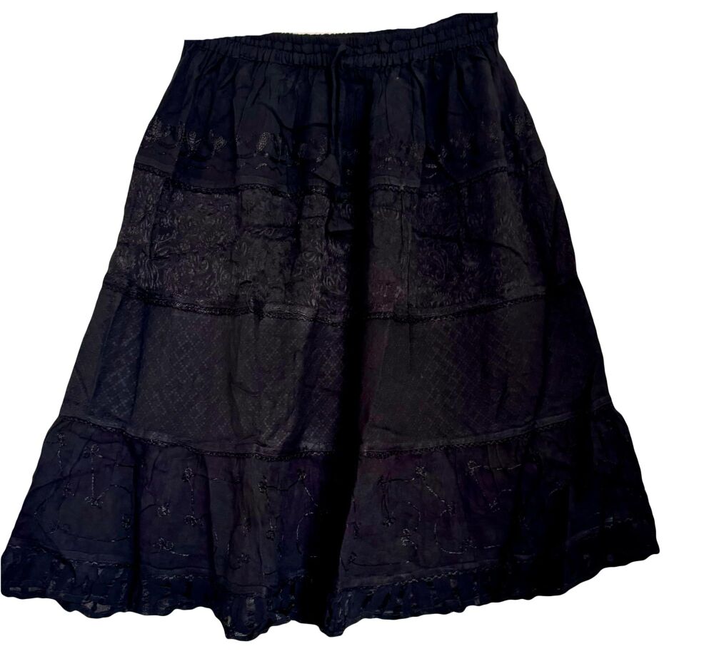 Gorgeous black georgette  skirt [30-44 inches waist]