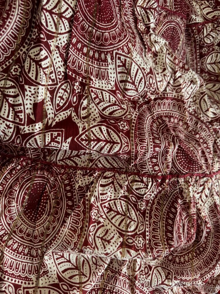 Sharna combi set skirt/dress and matching top [burgundy]