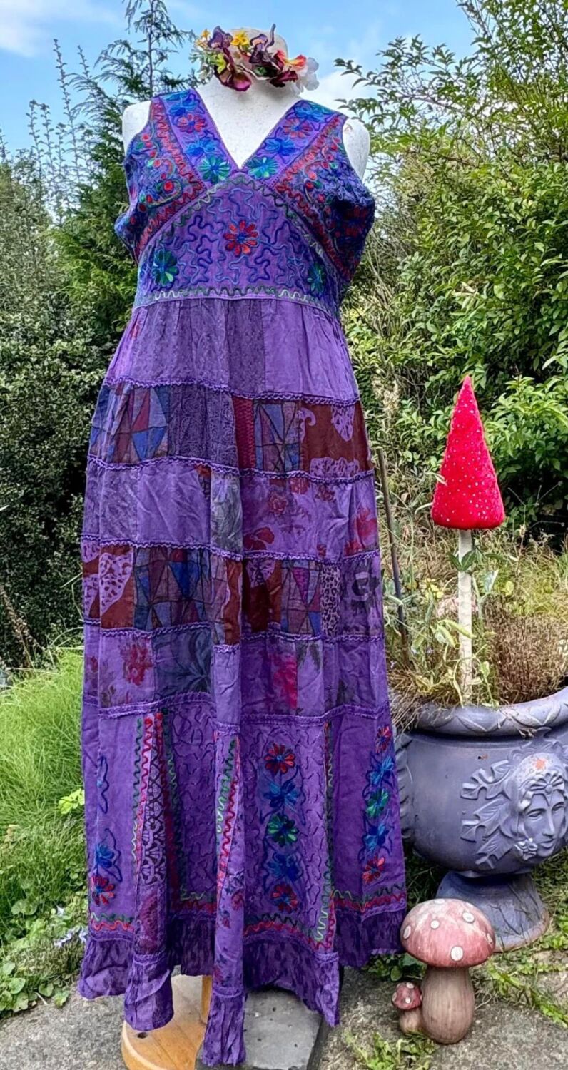 Beautiful Woodstock  patchwork dress curvy