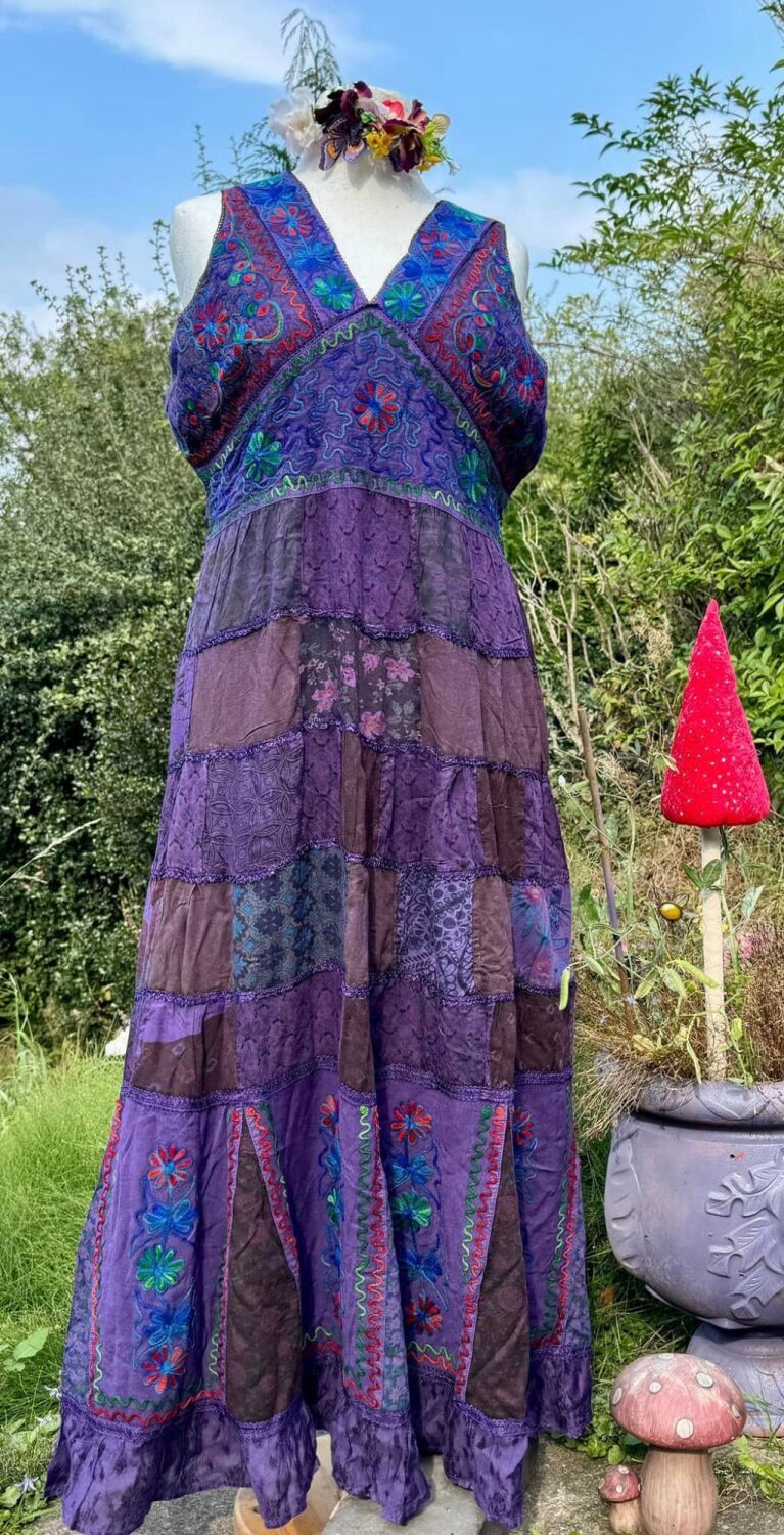Beautiful Woodstock  patchwork dress curvy