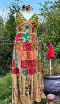 Beautiful Woodstock  patchwork dress