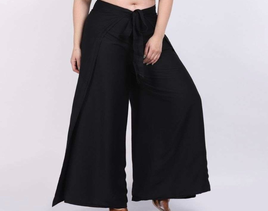 Black rayon Thai pants