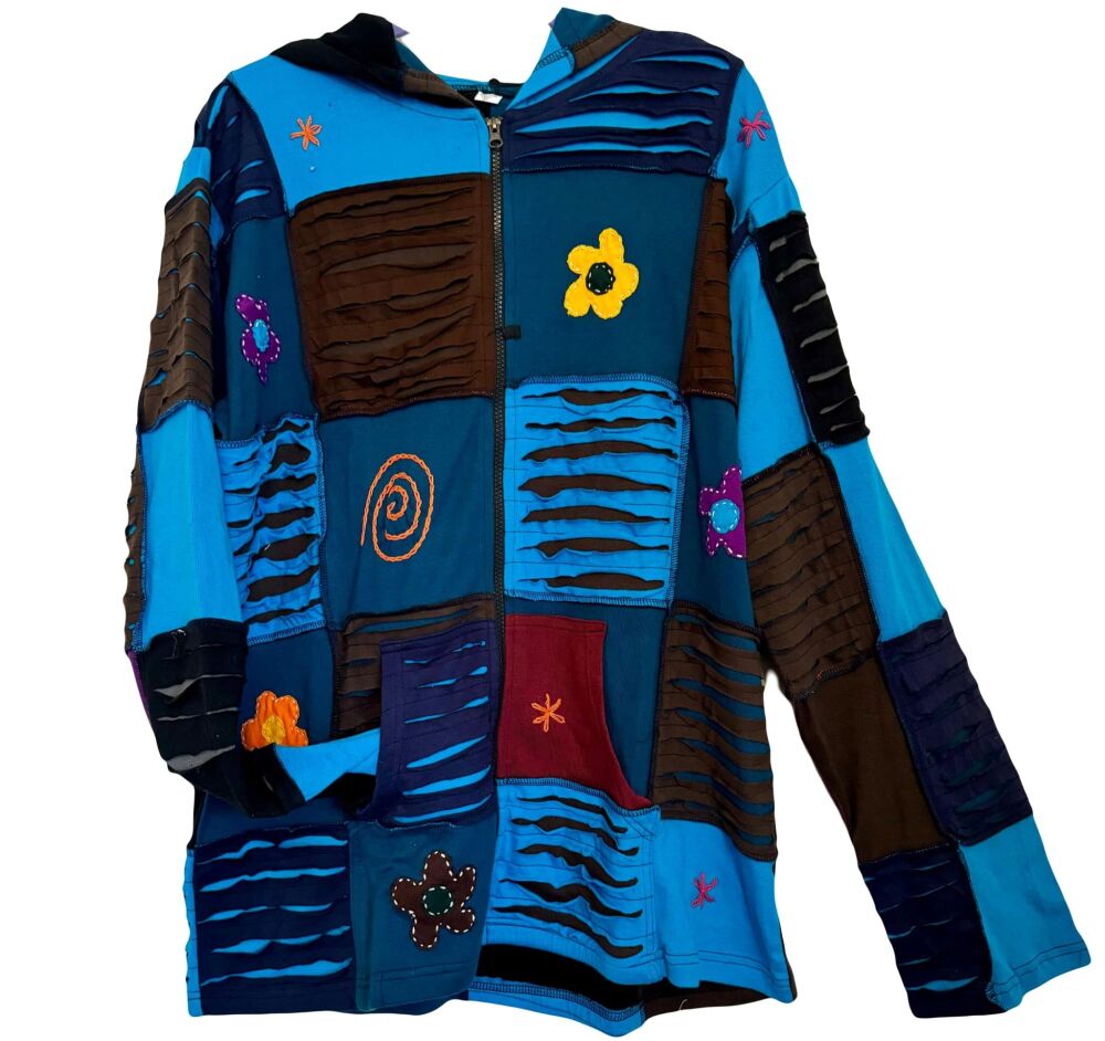 Funky hippy patchwork hoody [Curvy Annie]