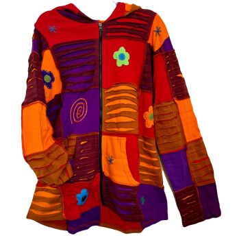 Funky hippy patchwork hoody [Curvy Annie]