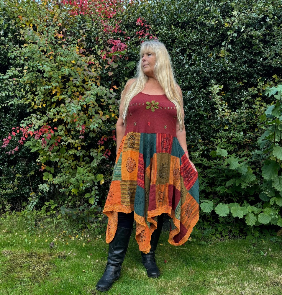 Gorgeous Alexa patchwork dress