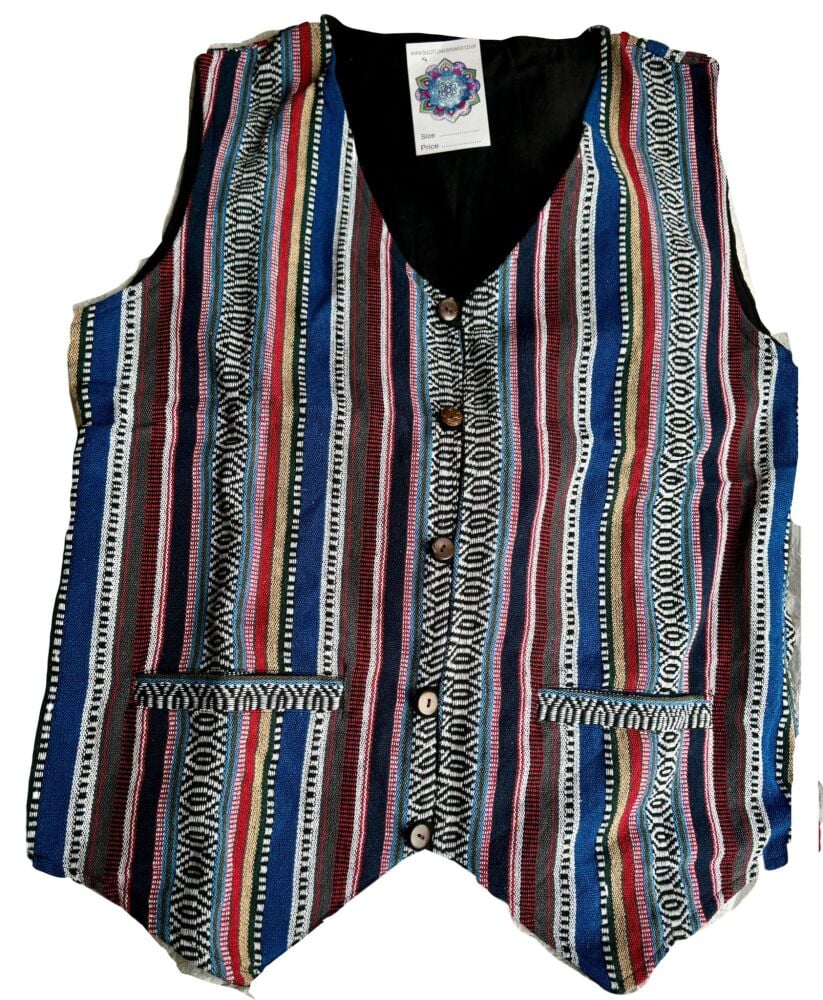 Funky folksy rainbow waistcoat l/xl and xxl