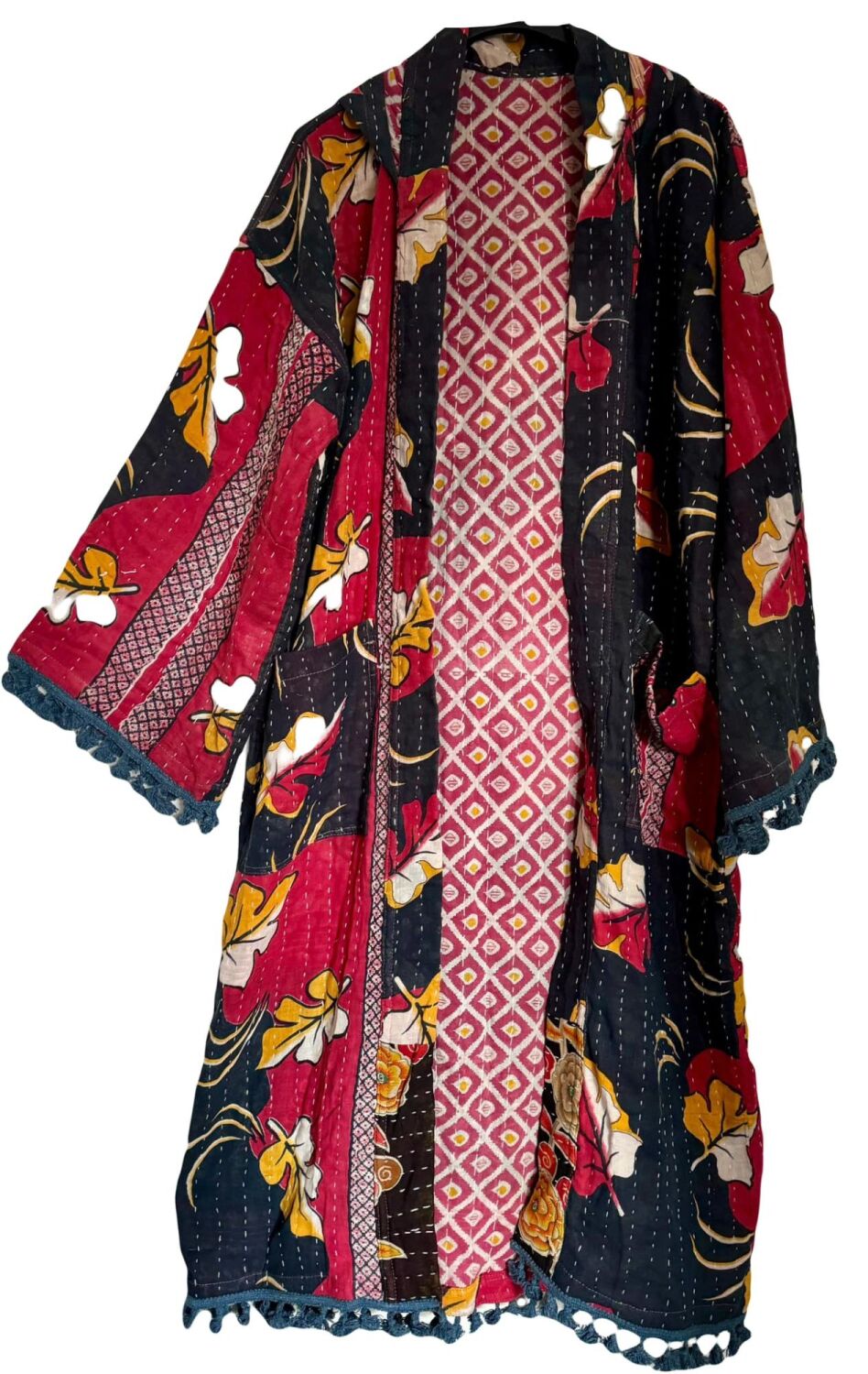 Krishna gorgeous hooded kantha kimono [reversible] size 1