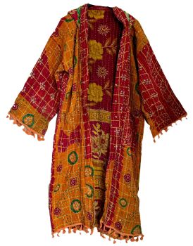 Krishna gorgeous hooded kantha kimono [reversible] size 1