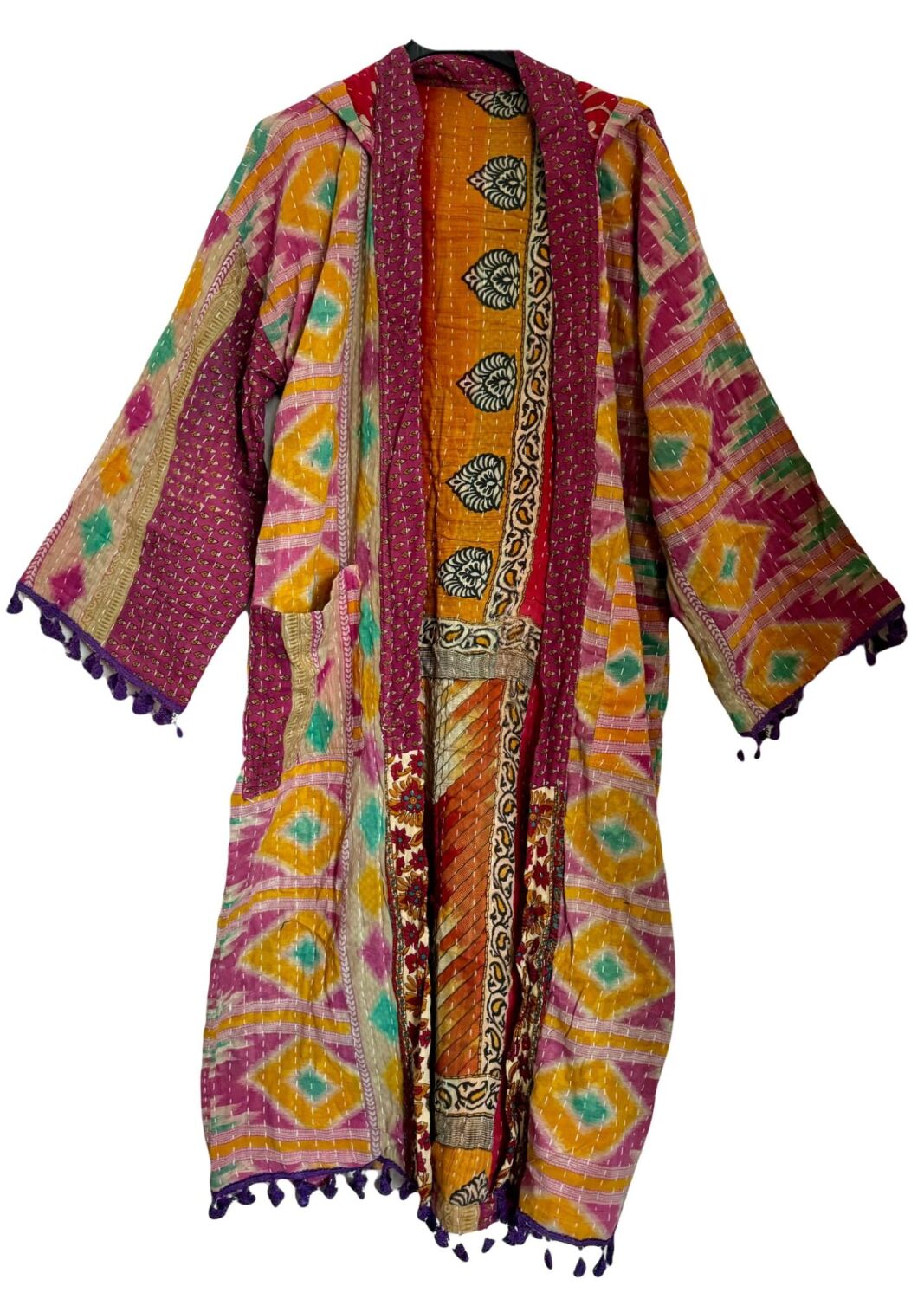 Krishna gorgeous hooded kantha kimono [reversible] size 1