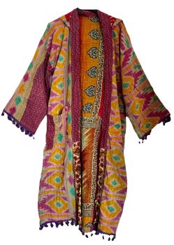 Krishna gorgeous hooded kantha kimono [reversible] size 1