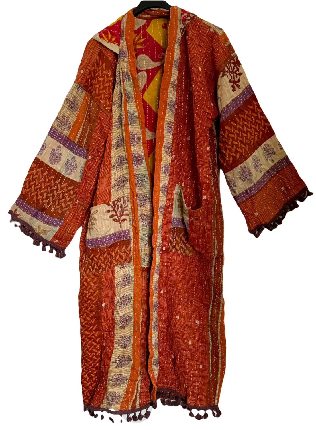 Krishna gorgeous hooded kantha kimono [reversible] size 1