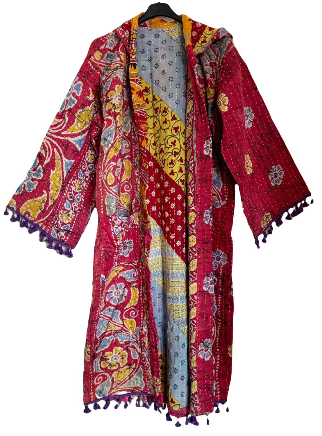 Krishna gorgeous hooded kantha kimono [reversible] size 1