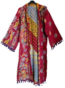Krishna gorgeous hooded kantha kimono [reversible] size 1