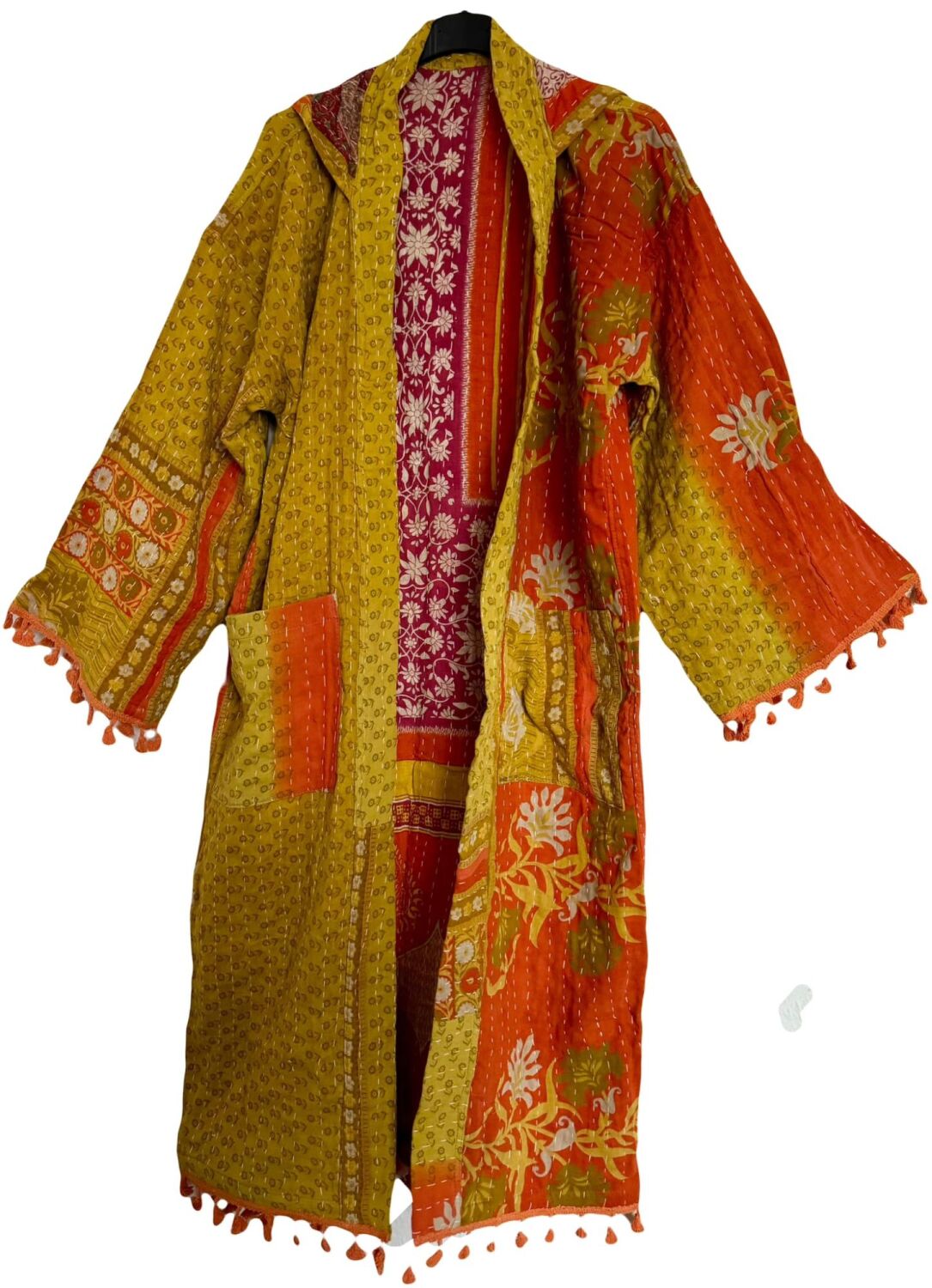 Krishna gorgeous hooded kantha kimono [reversible] size 1