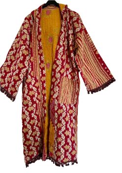 Krishna gorgeous hooded kantha kimono [reversible] size 1