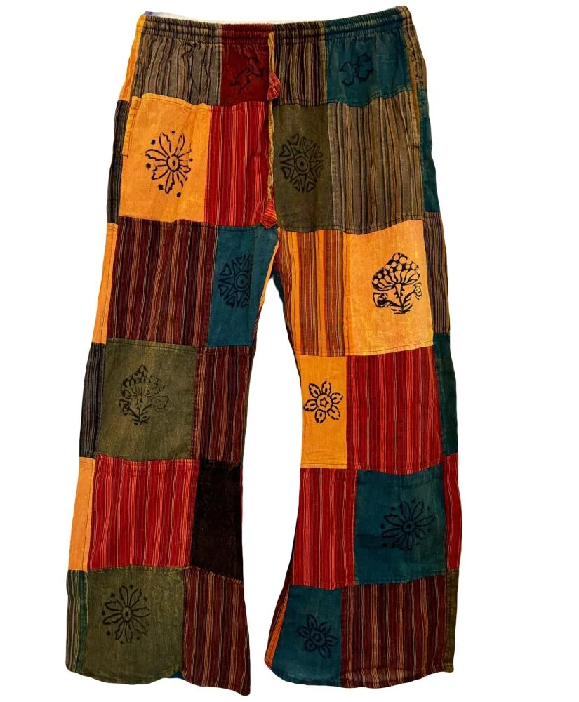 10 X patchwork flare trousers from Nepal