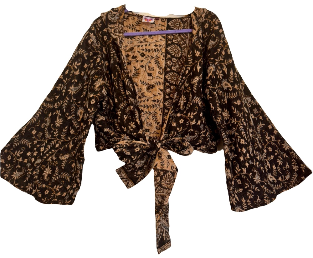 Snuggly tie front hooded  top