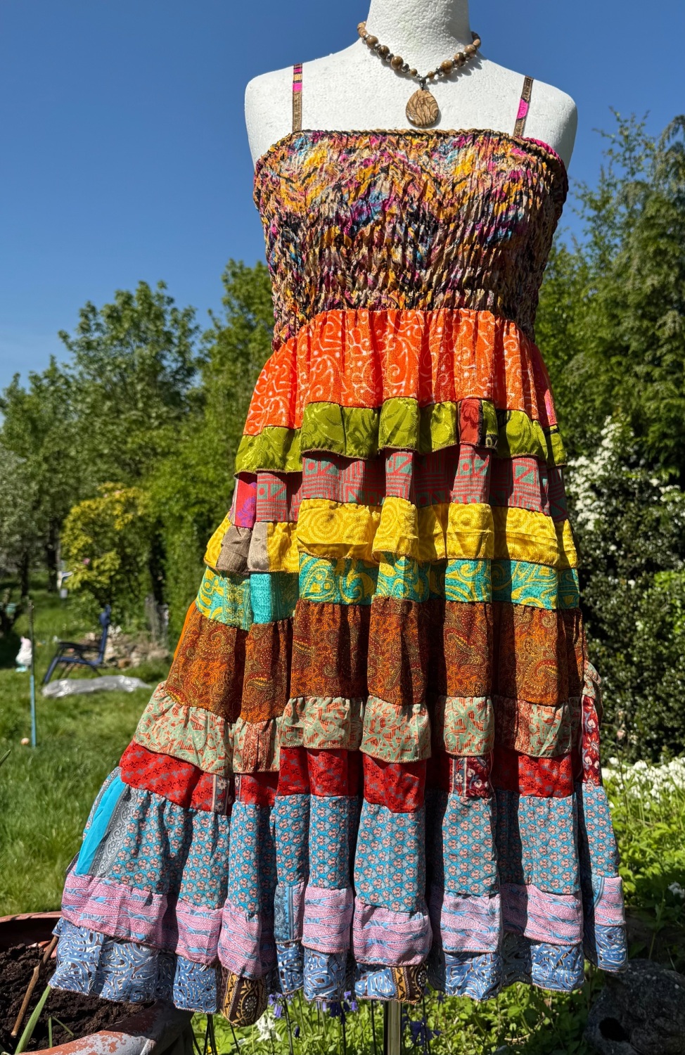 Pretty Jennie recycled silk layer dress