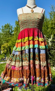 Pretty Jennie recycled silk layer dress
