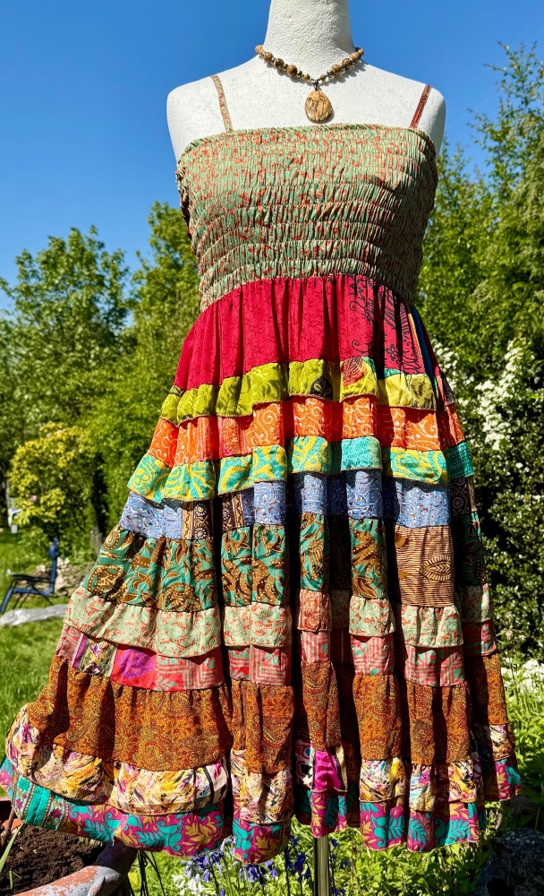 Pretty Jennie recycled silk layer dress