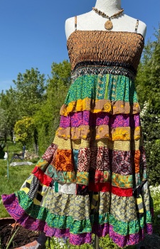 Pretty Jennie recycled silk layer dress