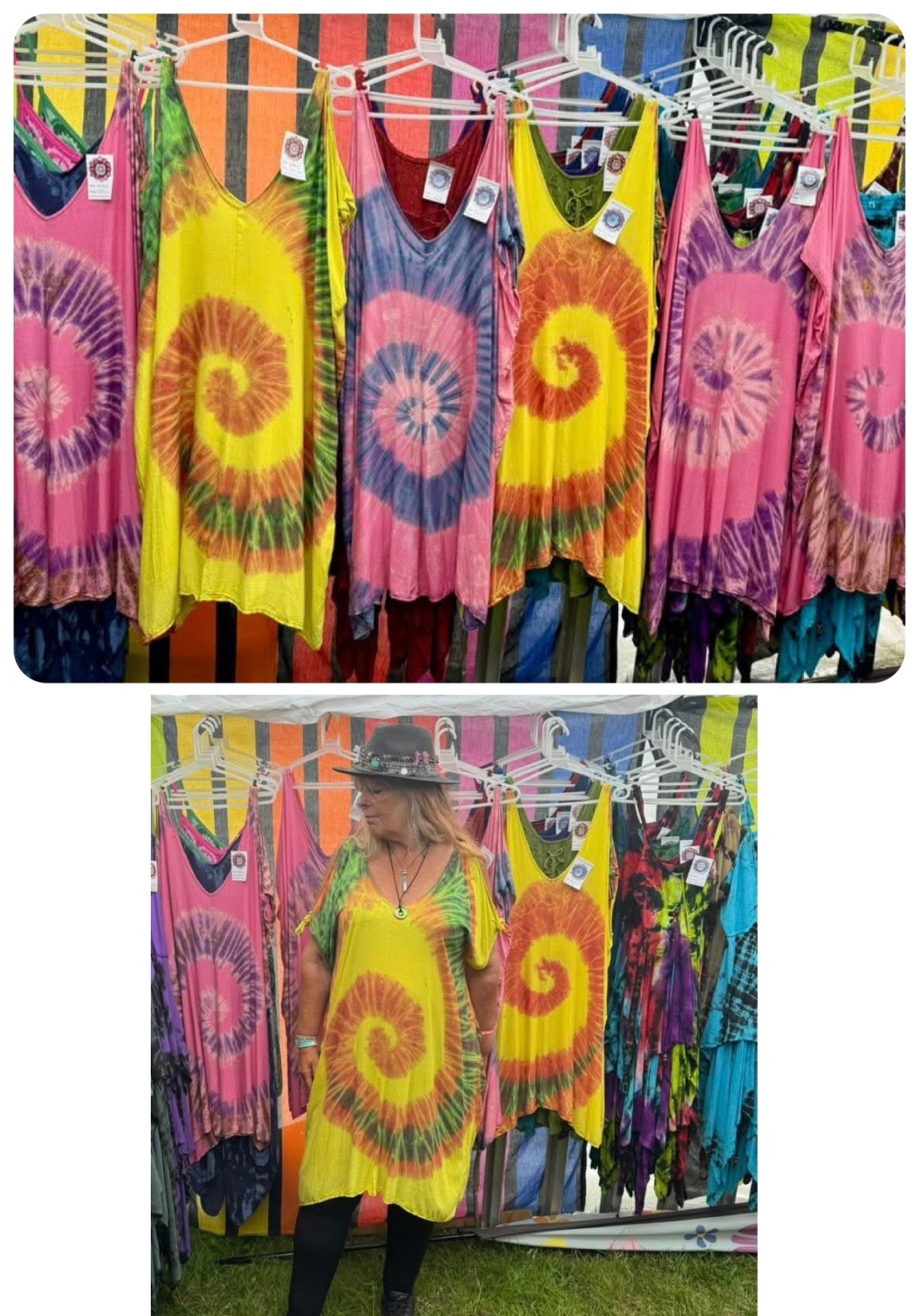 Reanie cold shoulder tie dye top / dress